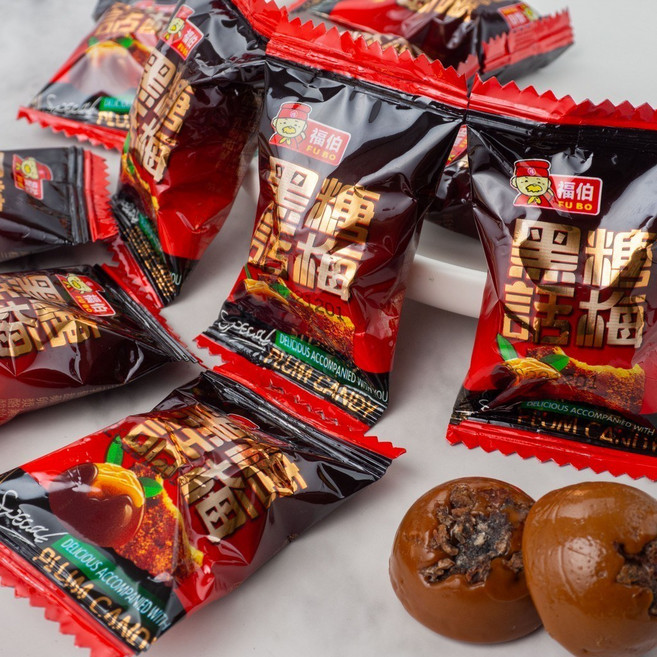 福伯 黑糖話梅糖 小包裝 日日旺 糖果風暴, 1個, 福伯黑糖話梅(600g)