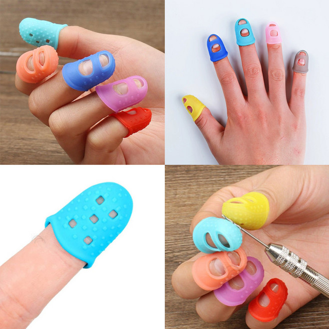 고급 손끝 실리콘 골무 논슬립 핑거 커버 손가락 보호 캡, 화이트, 1개