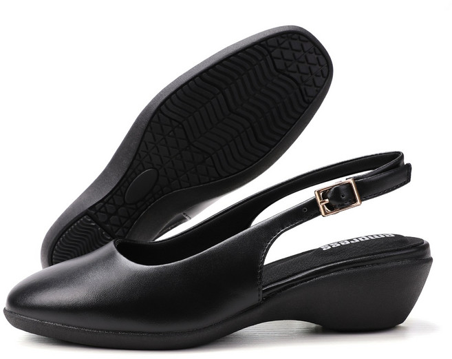 엠프리스 발편한 스틸레토 슬링백힐 여성 샌들 면접 승무원 발볼넒은 푹신한 여자 구두 유니화