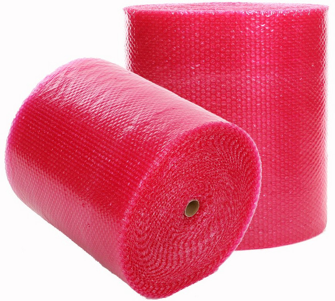 [뽁뽁이닷컴] 정전기방지 04T 핑크 에어캡 - 포장용 도톰한 뽁뽁이, (핑크) 폭33cm-60m X 2롤