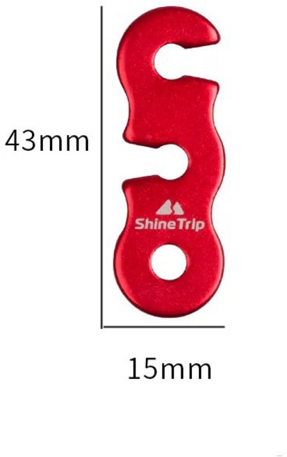 ShineTrip山趣 三眼開口風繩扣 營繩調節片 3孔快速營繩扣 帳篷調節扣 鋁合金調節片, 小號（顏色隨機出貨，可備註）, 紅色、金色、藍色