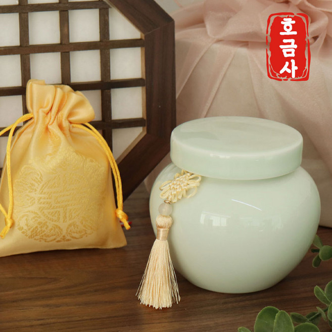 [호금사-소금 단지] 현관 풍수 항아리 (개업 집들이 선물 추천 현관문 인테리어 미니 소품), 옥색