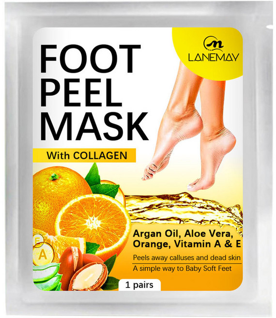 維C香橙護養足膜 補水保溼滋潤去除死皮去角質美足足膜腳膜, 1個, 正常規格