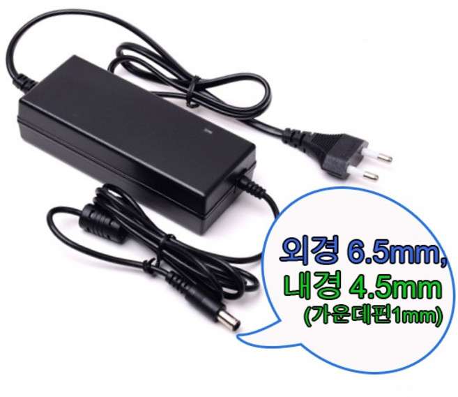(프라임디렉트) 어답터 220V / 19V 3.42A (내경4.4mm/외경6.5mm) 19342CC-641 전원 케이블 일체형 (비닐포장) *LG 제품 호환*, 1개