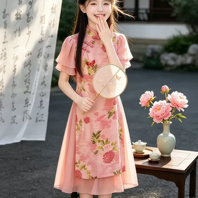 女童漢服連衣裙 國風新中式兒童旗袍裙