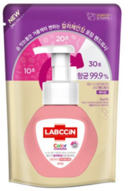 랩신 컬러체인징 핸드워시 리필 베리향, 200ml, 8개