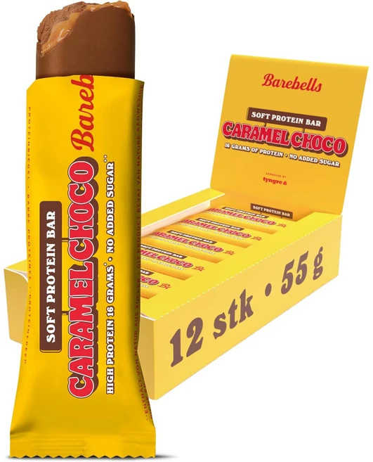 BAREBELLS 베어벨스 소프트 프로틴 바 카라멜 초코, 12개, 55g - 쿠팡
