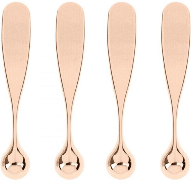 페이스 크림 어플리케이터용 4pcs 메탈 아이 크림 마사지 스틱 도구 메이크업 주걱 아이 크림 어플리케이터 아이 마사지 도구 아이 마사지 도구., Rose Gold
