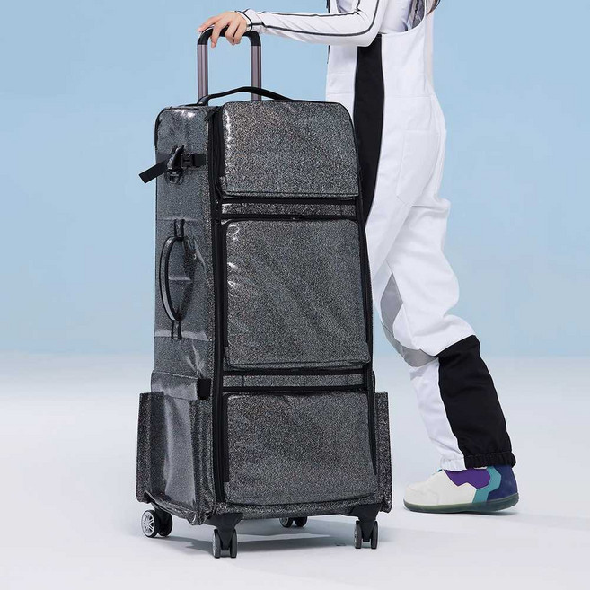 스노우보드 캐리어 휠백 보드가방 스키 방수 엣지백 바퀴, 1개, TPU 블랙 140L