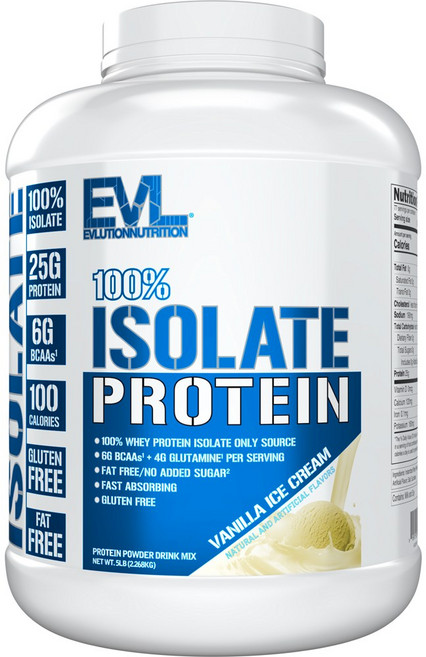 EVLUTIONNUTRITION 아이솔레이트 프로틴 바닐라 아이스 크림 맛, 2.268kg, 1개