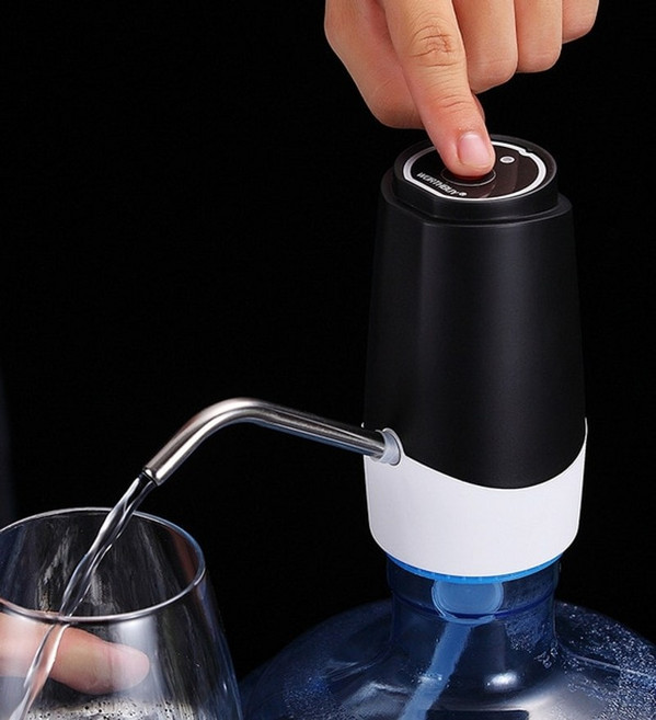 물usb 충전 자동 식수 워터 디스펜서, 검은색, 1개