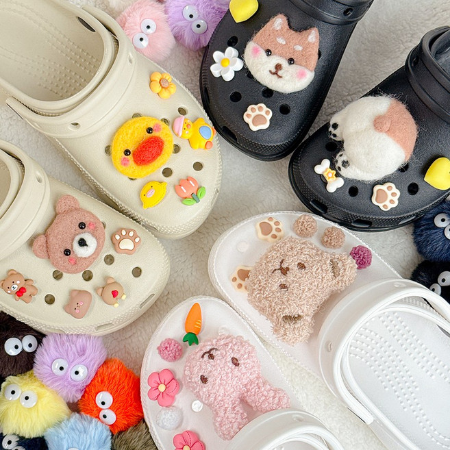 퍼니펀 폼폼 뽀글이 인형 신발 파츠 세트 35종