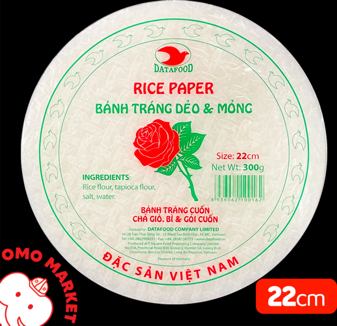 오모마켓 월남쌈 베트남 장미표 라이스페이퍼 22cm, 300g, 20개