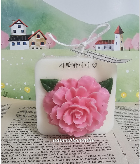 사각카네이션캔들, 1개, 115g