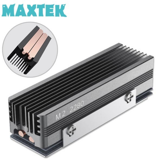 2280 M.2 듀얼 히트 구리 파이프 SSD NVME 방열판 실버, 1개