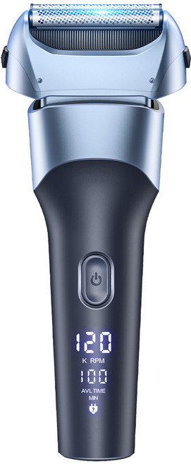 남자 전기 면도기 일자형 휴대용 전동면도기 3중날 생활방수 왕복형 남성 면도기, 블루, FK-610