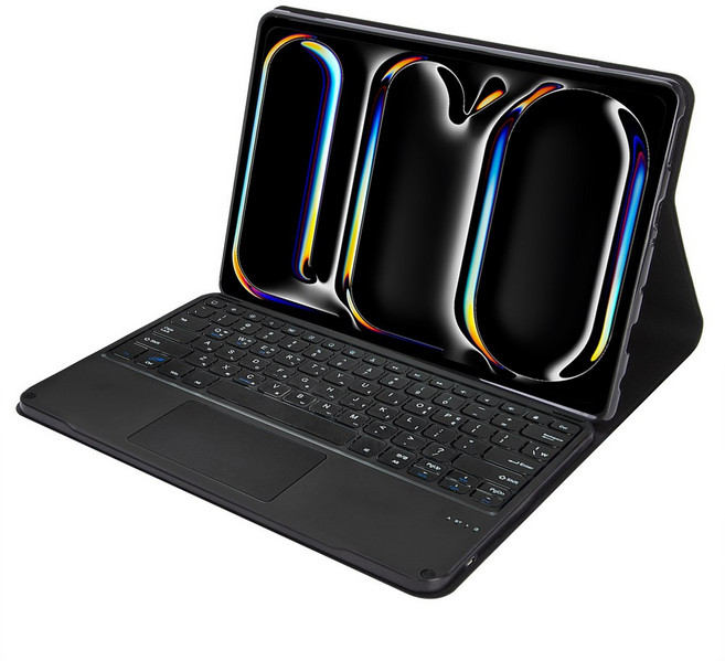 UB 아이패드 호환 터치 트랙패드 키보드 케이스 전기종 펜슬수납, 블랙, 1개