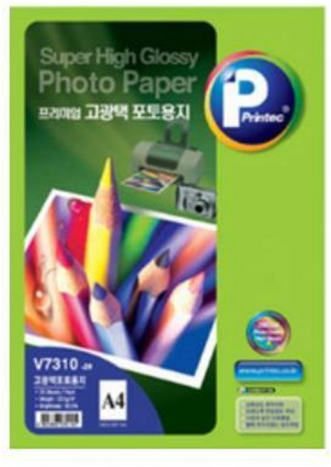 프린텍 광택포토용지, (V7310/A4/255g/20매) 1개, 1개