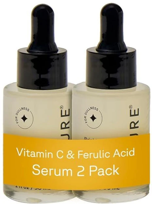 Acure Brightening 2% 비타민 C 및 페룰산 세럼 - 얼굴용 비타민 C 세럼 노화 방지 여성 및 남성을 위한 밝은 광채 페이셜 스킨케어 비건 및 크루얼티프, Acure Brightening 2% 비타민 C 및 페, 1 - 쿠팡