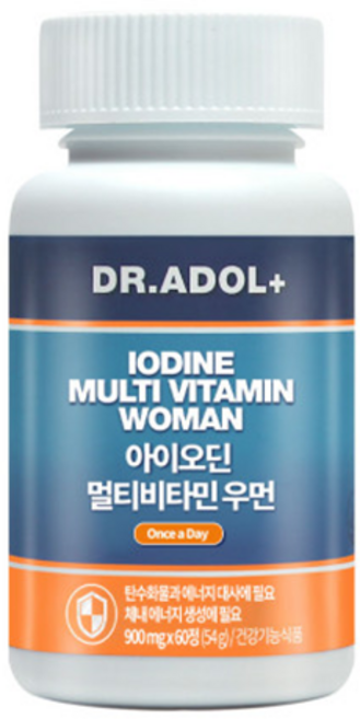 닥터아돌 아이오딘 멀티비타민 우먼 + 휴대용 약통 케이스, 1개, 60정