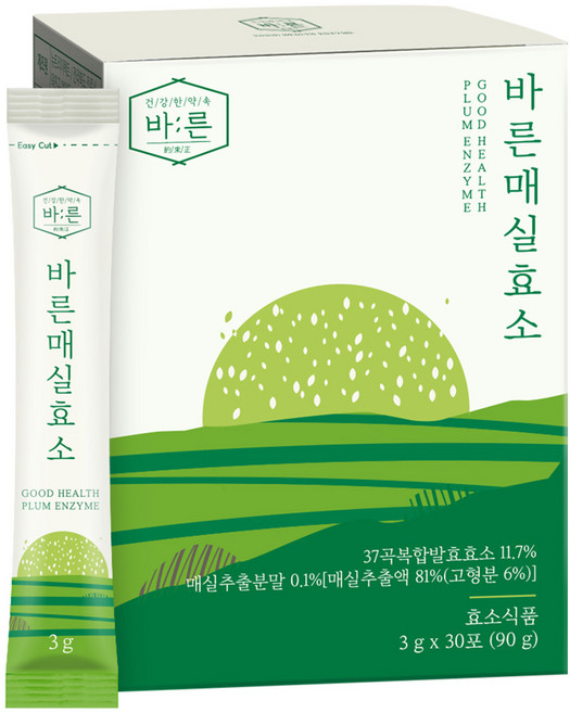 건강한약속바른 매실 효소 곡물 발효 유산균 30p, 90g, 1개