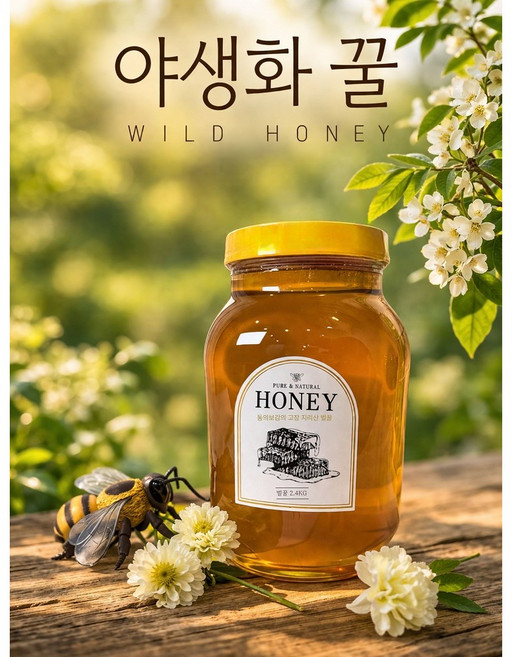 지리산 산청 야생화꿀 토종벌꿀 2.4kg 1개 [원산지:국산(경상남도 산청군)]
