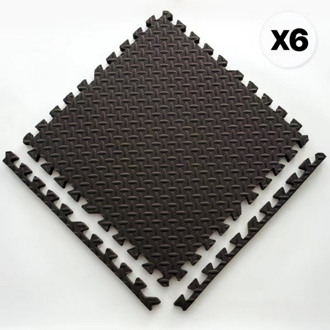 이글웨이 홈짐 퍼즐매트 층간소음방지 60x60cm, 6개, 블랙