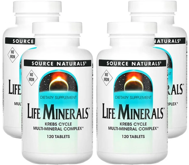 소스네츄럴스 라이프 미네랄즈 철 미포함 120 정, 4개, 120정 - 쿠팡