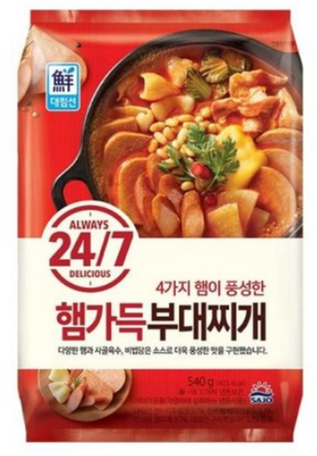 대림 4가지 햄이 풍성한 햄가득 부대찌개 540g, 1개