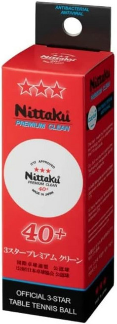 닛타쿠 탁구공 3스타 프리미엄 클린 국제 탁구 연맹 공인구 일본, 3개입