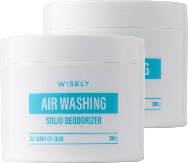 와이즐리 초강력 실내 고체 탈취제 린넨향, 300g, 2개