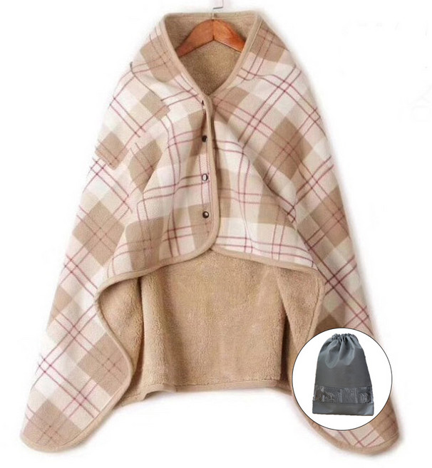 매이템 (대형140*100cm) 무릎담요+파우치포함 똑딱이담요 망토 밍크담요 사무실담요 극세사담요 차량용담요 차박 카페 캠핑담요