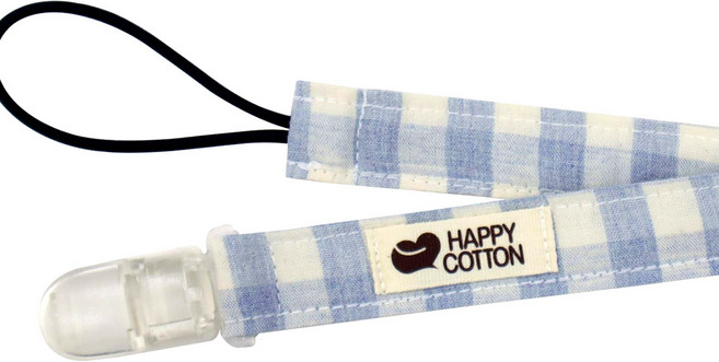 해피코튼 안전 집게 스트랩, 파스텔체크 블루, 1개