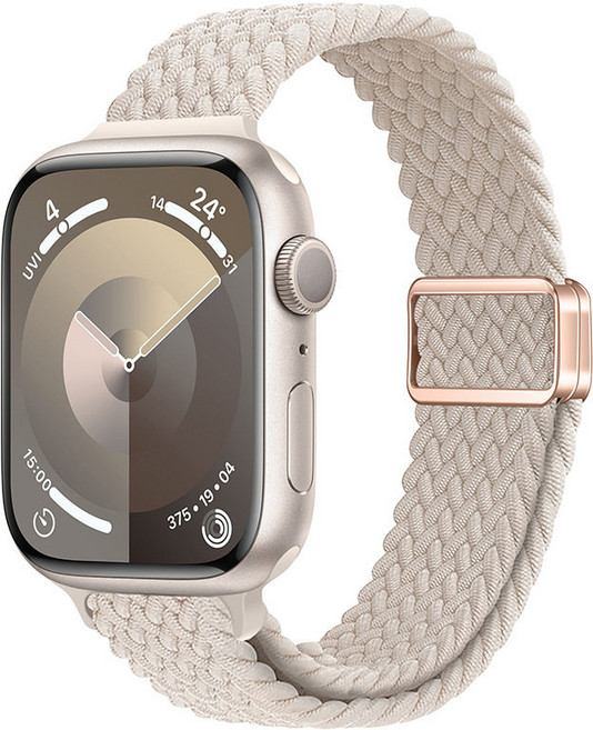 Fegwilde 애플워치 호환 슬림 마그네틱 브레이드 스포츠 루프 스트랩11 10 9 8 7 6 5 4 3 2 1 SE2/3 Ultra2/3, 스타라이트