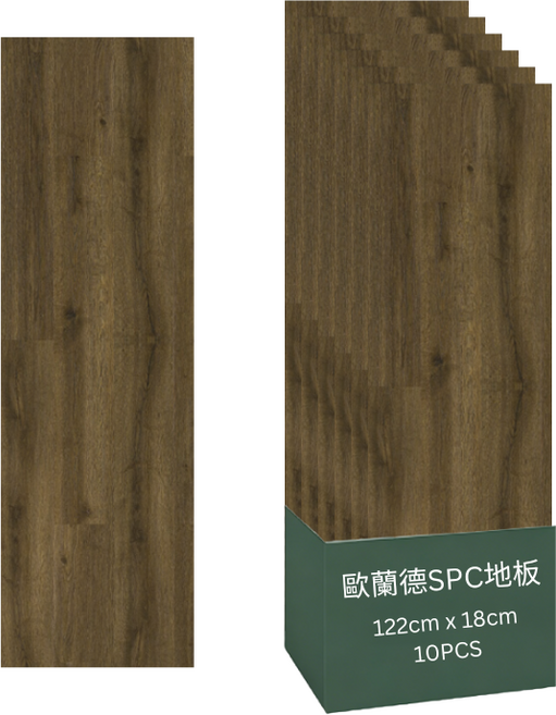 歐蘭德 SPC 地板 鎖扣地板 免膠安裝 防水防霉 防滲耐磨 零甲醛, 1盒, 美式復古胡桃色（5mm)