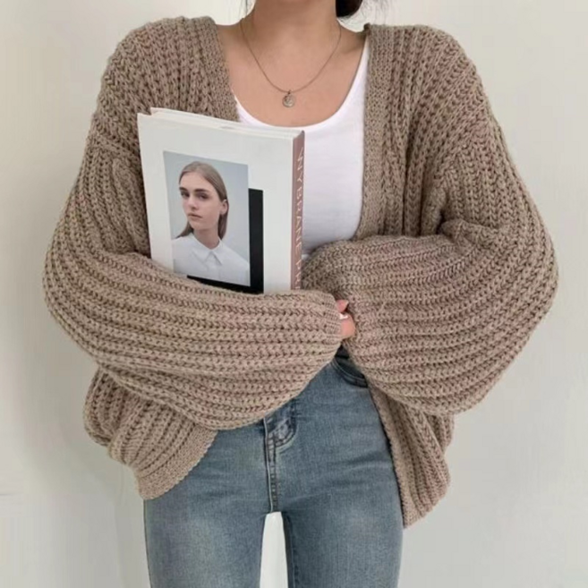 Shopflix 여성 루즈핏 니트 롱가디건 빅사이즈 데일리룩