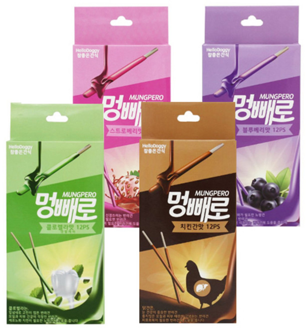 멍빼로 4종 빼빼로 반려견 강아지 간식 댕댕이 개껌, 치킨간, 1개