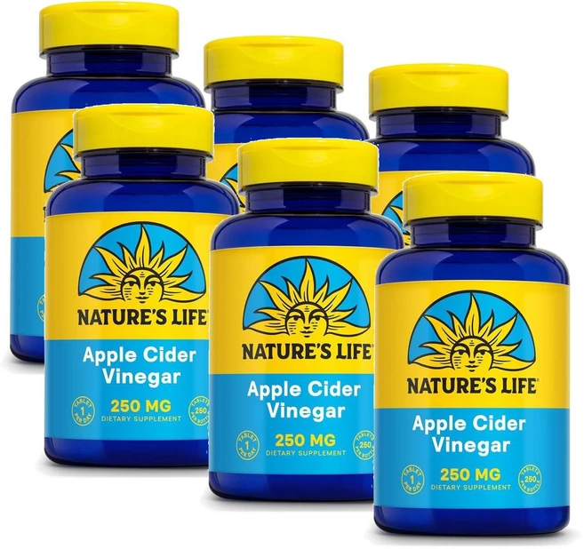 네이쳐스 라이프 애플사이다 식초 애사비 250mg Natures Life Apple Cider Vinegar, 250정, 6개 - 쿠팡