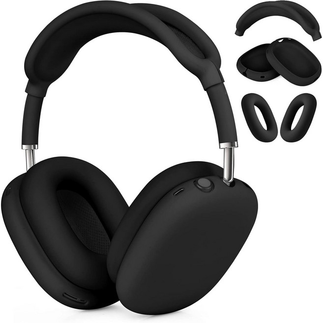 에어팟맥스 헤드 실리콘 커버 (2024/2020) 에어팟 맥스 케이스, 블랙, 1개