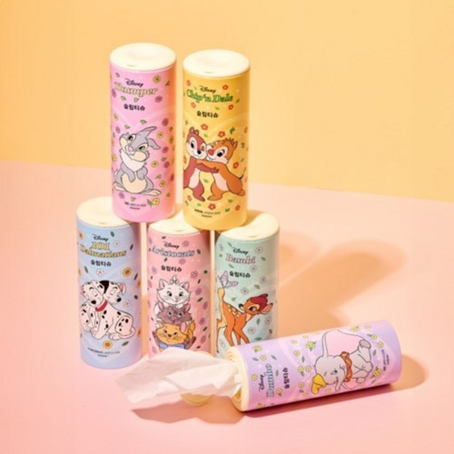 [텐바이텐] 디즈니 애니멀 2겹 슬림 티슈 6종 세트, 1세트, 6개입