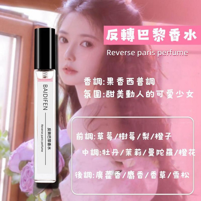 花香 果香 小樣香水 隨身攜帶噴霧式香水 男女香水, 1個, BK0119-反轉巴黎10ML