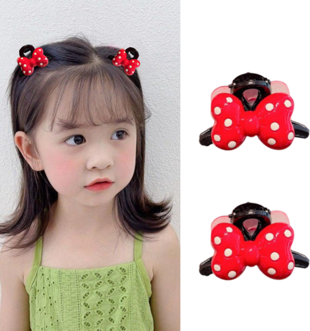 모모조조 레드 Mickey 미니 집게핀 2P