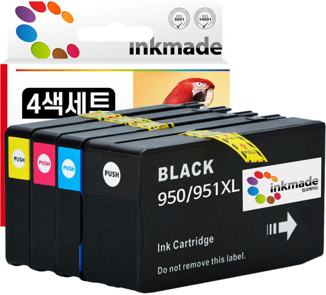 HP HP950XL HP951XL 호환잉크 4색세트 HP8100 HP8600 HP8610 HP8640 HP8630 HP8660 HP8615 HP8625 HP251DW, 1개, 검정,파랑,빨강,노랑