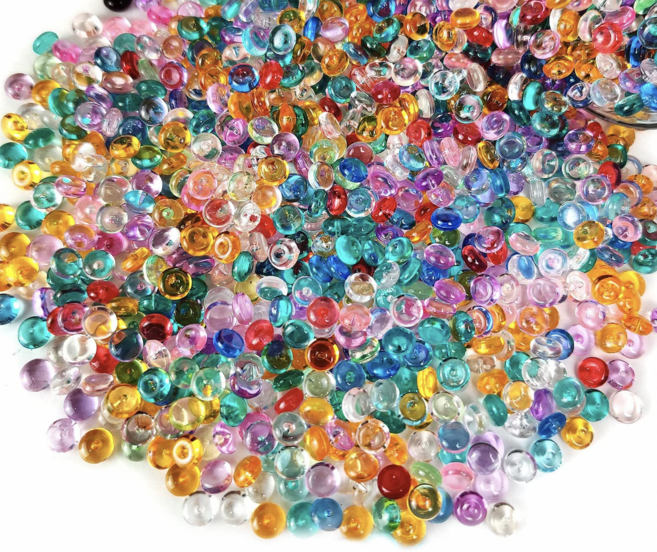 납작 피쉬볼 비즈 7종 슬라임 파츠 대용량 500g 슬라임, 블루