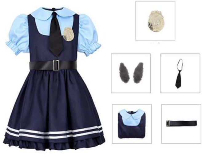 할로윈 코스튬 의상 코스프레 소녀 주디 홉스 크레이지 동물 도시 토끼 경찰관 동물원 멋진 원피스 선물