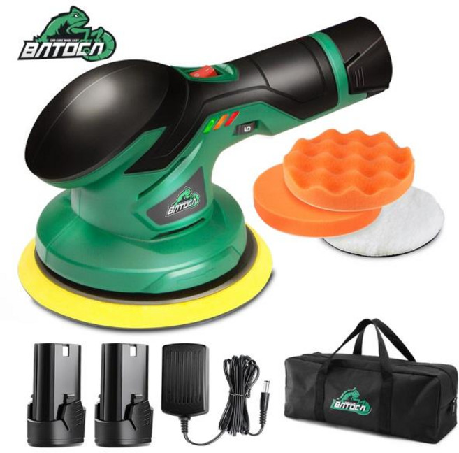 BATOCA 무선 자동차 광택기 12V DA 연마기 브러시리스 듀얼 액션 버퍼 프리 2.0Ah 리튬 배터리 2 개, 01 1 Battery Set 1, 02 220 볼트 230 볼트
