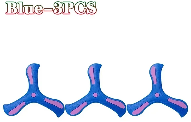 1 20PCS 애완 동물 및 14세 이상를위한 트라이 블레이드 부메랑 야외 장난감 안전 내구성 비행 디스크 가족, 02 Blue 3PCS
