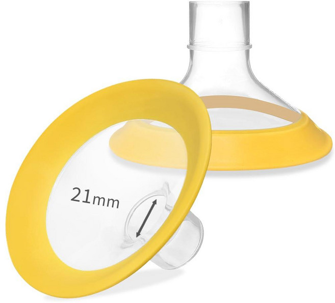 PumpMom Medela 유축기 부품용 21mm 가슴 보호대 Medela 액세서리와 호환 오리지널 PersonalFit 플렉스 유축기 부품 아님 2개(21mm), 21mm Oval