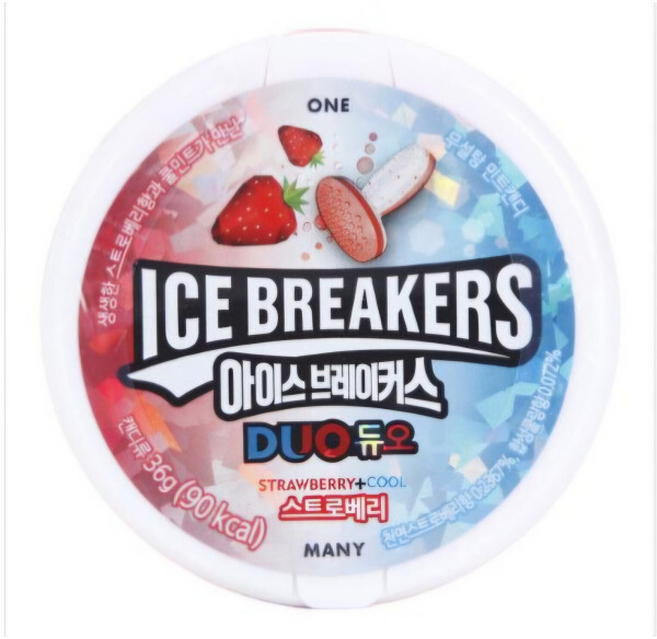 아이스브레이커스 듀오 스트로베리 국내, 36g, 8개