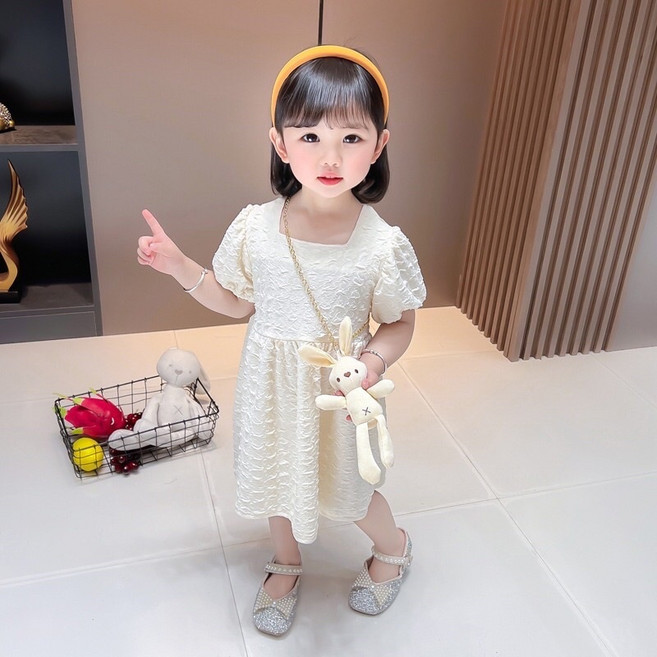 萱寶媽咪baby童裝館 女童短袖連身裙 韓版夏季兒童洋裝